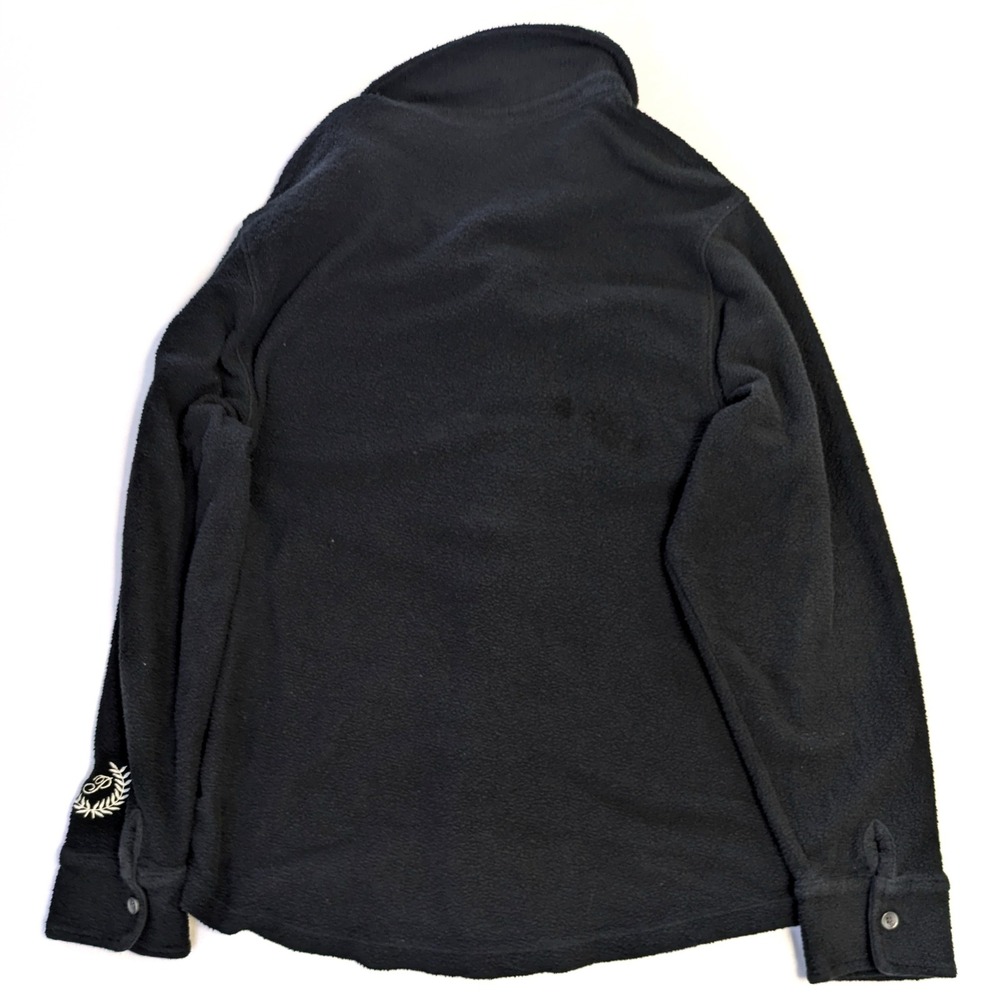 Pink Victoria's Secret Fleece Button Down Shirt Jacket Black XS Shacket Logo - Picture 2 of 5